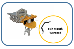 Holland Pin Coupler with EWP Poly Fish Mouth Wearpad
